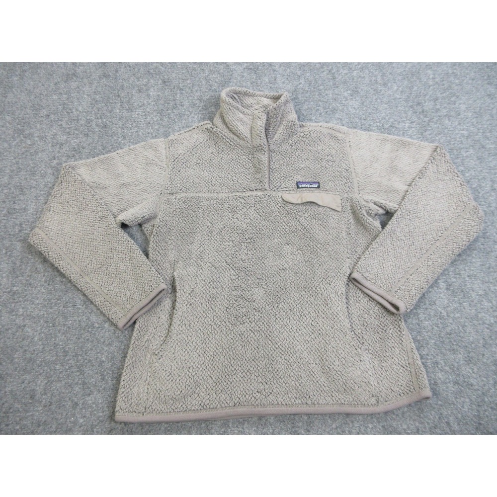 Patagonia Re Tool Snap T Fleece Jacket Womens M Gray High Pile Sherpa Pullover